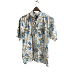 Ron Jon Mens 2XL Hawaiian Floral Short Sleeve Button‎ Up Shirt Tropical Trees